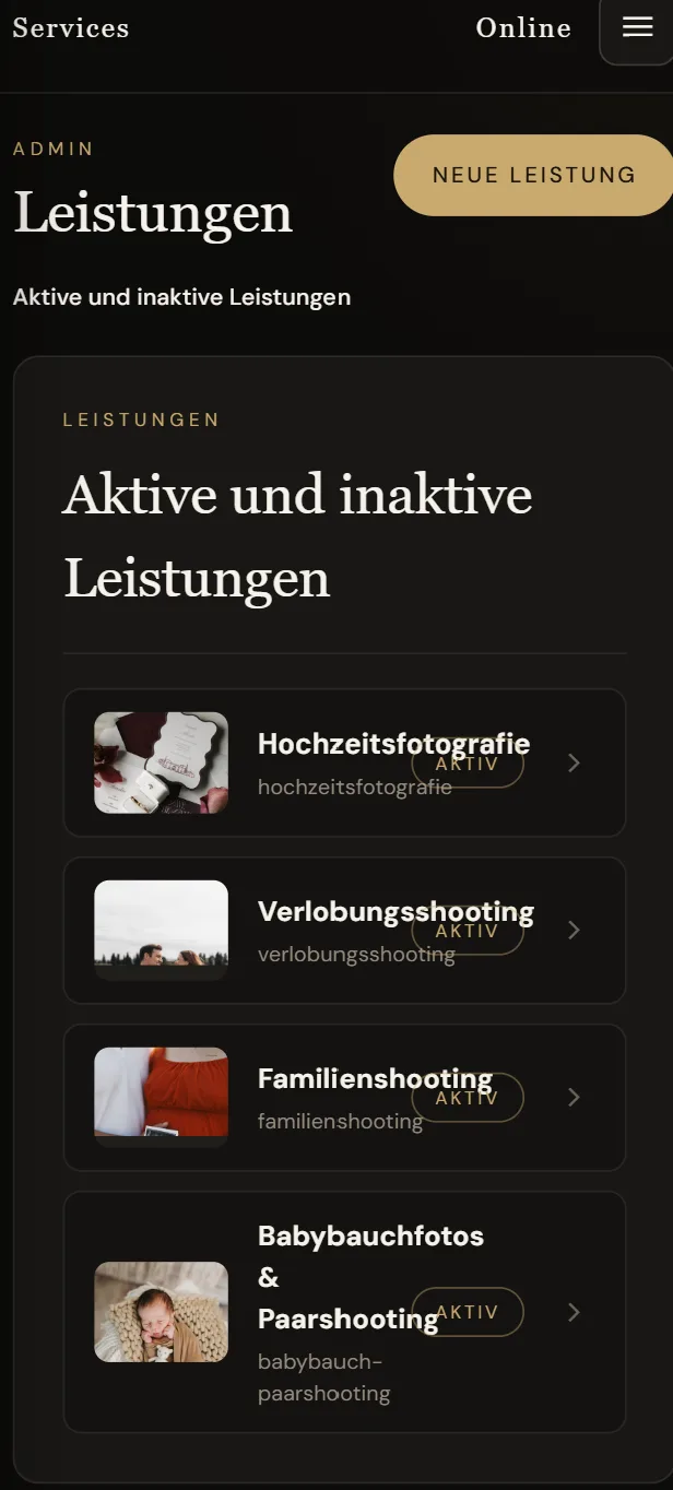 Leistungen: Hochzeit, Verlobung, Familie, Babybauch
