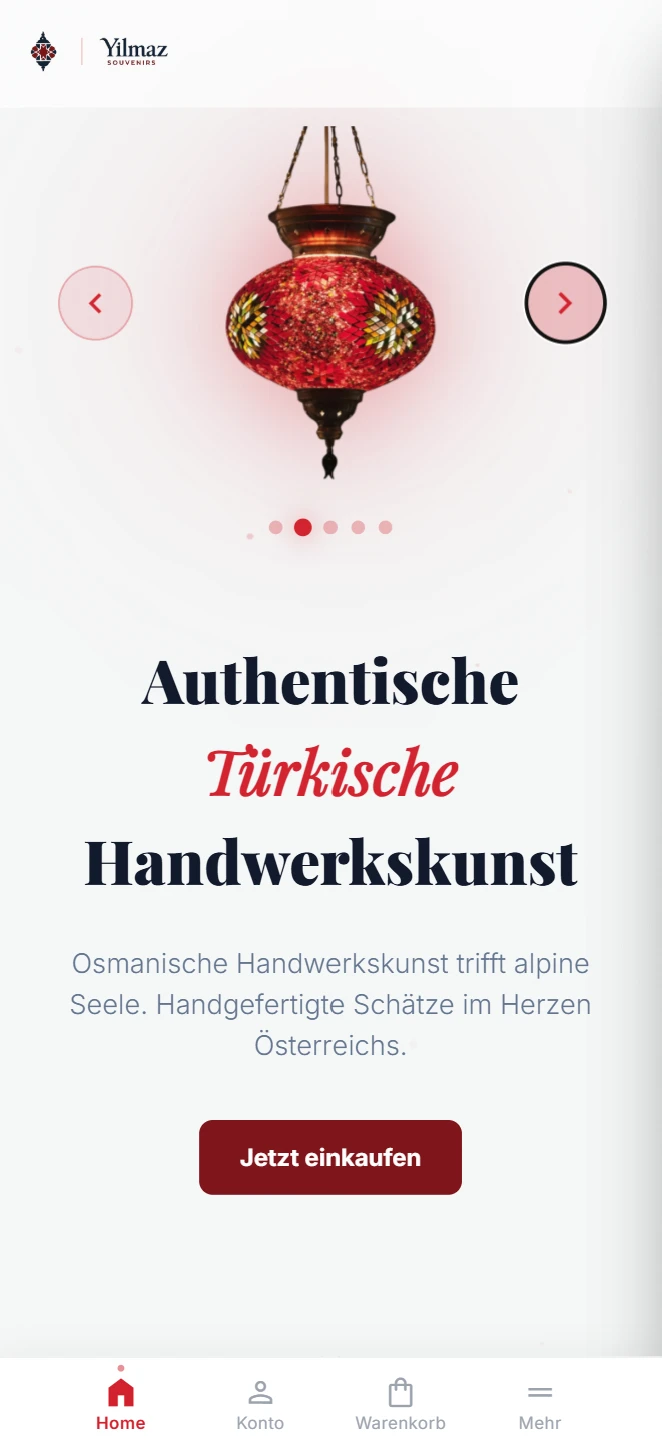 Startseite im roten Lampen-Thema